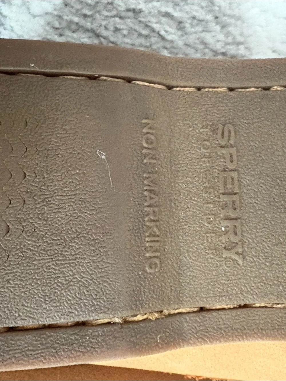 Sperry top slider authentic original STS10467 men’s 10.5W leather boat shoes tan